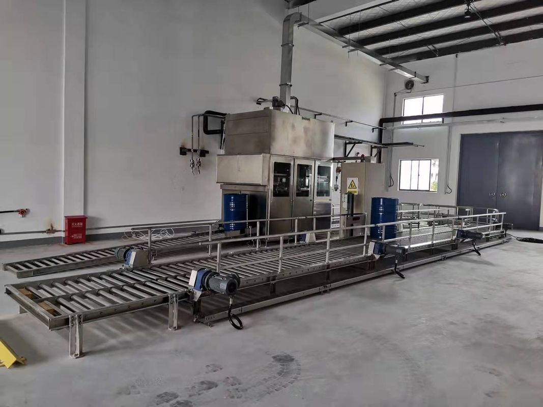 200L 1-nozzle Drum Fully Automatic Lubricant Oil Chemical Liquid Filling Capping Palletizing Machine Filler